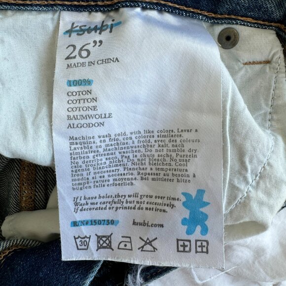 KSUBI Playback "Skream Trashed" High Waisted Distressed Jean, size 26 - Picture 7 of 13